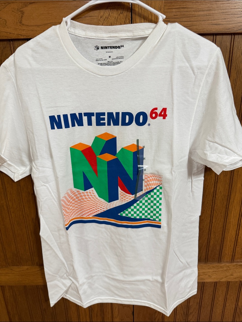 Nintendo White N64 Logo Graphic Tee with Multicolor Print